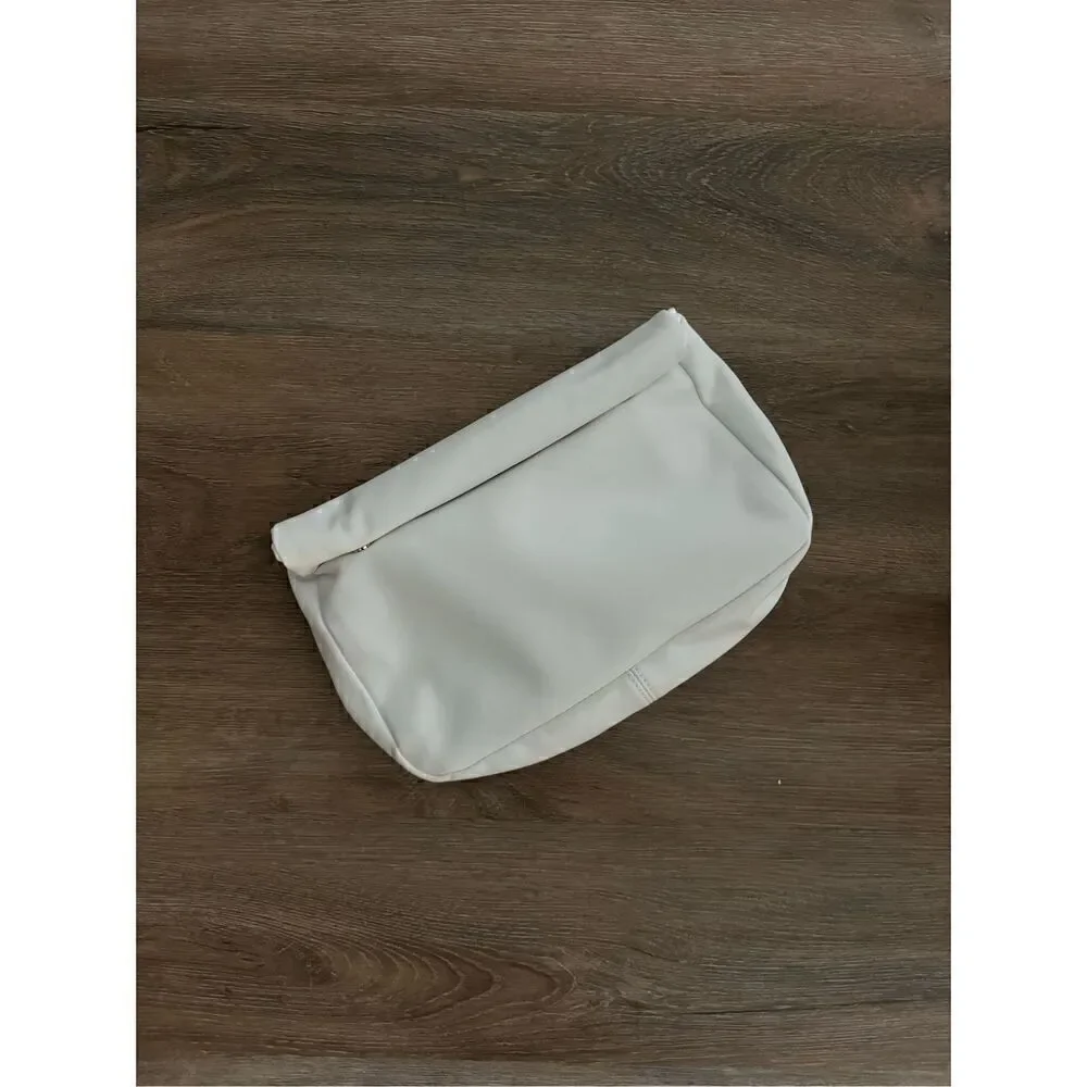 ASOS Design Roll Top Clutch Bag White